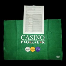 Profi Poker Matte 40x60cm Unterlage + Dealer Big Blind Small Blind + Spielregeln