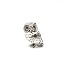 Miniaturfigur 925 Sterling Silber Figur Eule 2.5cm Uhu Vogel Tier Objekt 12.6 Gr