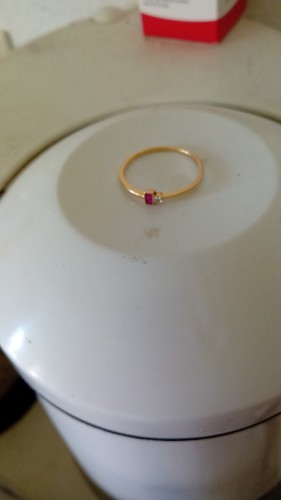 Baguette rot rubin goldring - rubin,