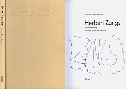 Zangs werkmonographie mit - werkmonographie.,