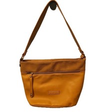 Damen Tasche ocker braun mit Henkel Tragetasche Henkeltasche NEU