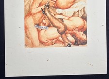 Erotischer Kunstdruck von unbekannt „Die Orgie“ (Gang bang) Paris aus 1935