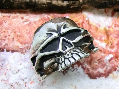 Totenkopf schädel ring 925 - totenkopf,