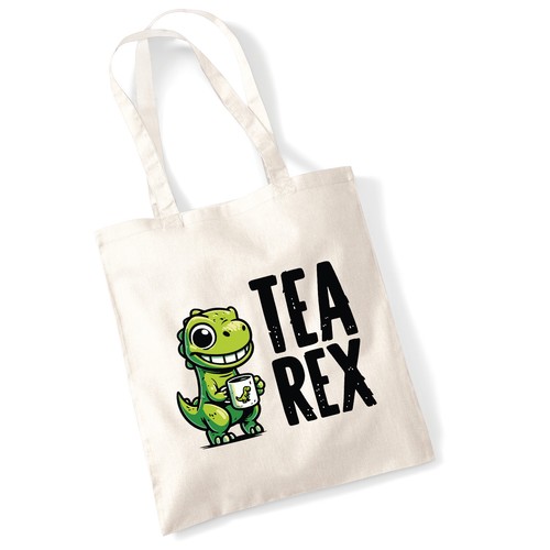 Jutebeutel tea rex dinosaurier - jutebeutel,