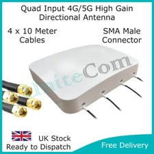 Quad Input MiMo 4x4 High Gain 4G/5G Richtantenne 10 Meter Kabel Antenne