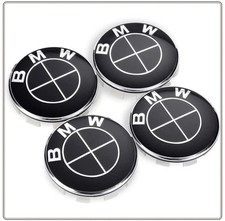 4x 68MM Nabendeckel Nabenkappe Radnabenkappen Radkappen Felgendeckel BMW Schwarz