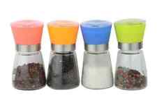 4er Set Gewürzmühle Set für Salz Pfeffer & Chili mit Schraubdeckel Klarglas