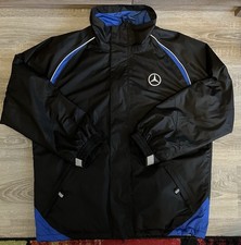 Mercedes Benz Fahrerjacke Regenjacke Windjacke Gr. XL schwarz/blau Stick Silber