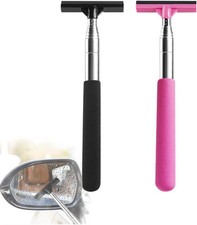 2 Stück Scheibenabzieher Auto, Fensterabzieher Auto, Teleskop Spiegelwischer, 