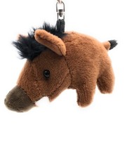 Plüsch / Kuschel / Stoff Tier Schlüsselanhänger Wildschwein braun Schwein 14 cm