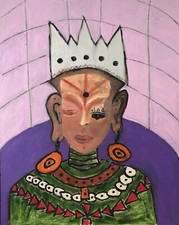 Gemälde Abstrakte Malerei Kunst Modern  Gerahmt Ölfarben Original Krone Art