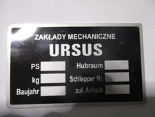 Typenschild ID-Plate Schild Zaklady Ursus Traktor Oldtimer 