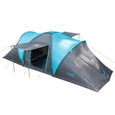 Skandika Hammerfest 4 Sleeper Protect Familienzelt Kuppel 2 Kabinen blau B-Ware