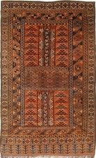Original Afghan Alt Teppich 204 cm x 155 cm Braun Farbe Nr :794 Orientteppich 