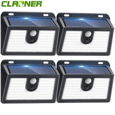 4 Stk. 149 LED Solarleuchte Solarlampe mit Bewegungsmelder Außen Sensor Strahler