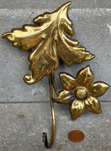 Messing wandhaken floral blume - messing,