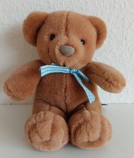 heunec - kleiner Plüsch - Teddybär sitzend braun mit Schleife ca. 8 cm