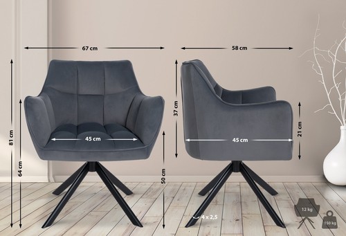Esszimmerstuhl swing samt - swing,