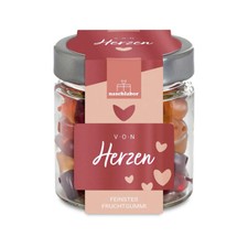 Fruchtgummis im Glas - Von Herzen, 120 g, Gummibärchen im Geschenkglas