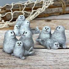 Deko Seehund Familie grau