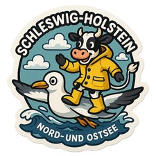 3X Schleswig Holstein Kuh Autoaufkleber 9x9cm Lustiger Bundesland Sticker