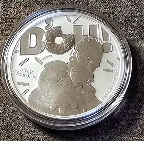 Silbermünze homer simpson - homer,