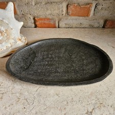 Vogeltränke Flache Schale Naturstein Schüssel Lavastein Topf Gefäß Haus Garten 