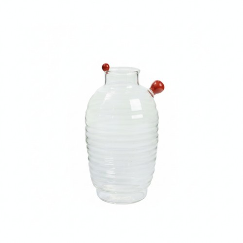 Glasvase mit rillenstruktur - mit,