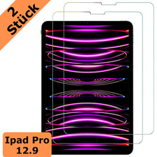 2x Panzerfolie für Apple iPad Pro 12,9 2022/2021/2020/2018 Display Schutzglas 9H