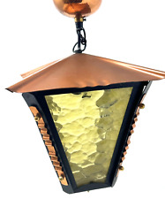 Außen Laterne Lampe Vintage - ca. 25 cm hoch - 220 V Betrieb - Gelbglas Einsätze