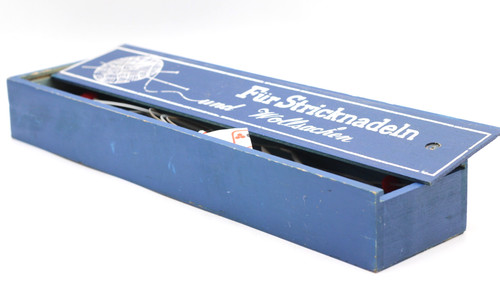 Holzbox mit stricknadeln set - stricknadeln,