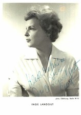 Inge Landgut   **       Original Unterschrift auf Karte **   N 107