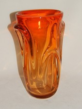 VASE Czech Art Glass ORANGE im Verlauf 20,5 cm 1,3 kg