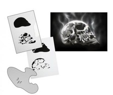 AS-111 Skull Flame stencil