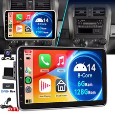 DAB+ 6+128G Autoradio 360° Drehbar Bildschirm Android 14 1DIN Carplay GPS 4G KAM