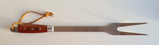 Grillgabel Fleischgabel Tranchiergabel Fackelmann Holzgriff Lederband 38 cm, NEU