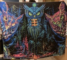 Wandteppich Eulen Dekoration Wandbehang Wandteppich Deko Art 1,50x1,30 m