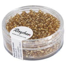 Rocailles, 2 mm ø, mit Silbereinzug, Dose 17g, Seedbeads, Indianerperlen