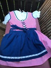 Mädchen Dirndl Vintage Baumwolle 128 Bluse Schürze besonders süß JU9