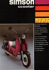 Prospekt Simson Kleinkrafträder Mopeds Datenblatt Scooter SR 50 SR 80