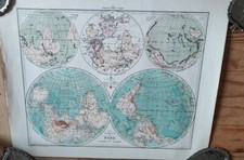 Höhen u. Tiefen der Erde von Hermann Berghaus 1878 Stiehlers Hand- Atlas No. 8