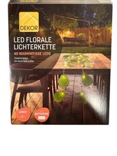 LED Lichterkette Blumen 40 LEDs warmweiß mit Timer 7,8 m Deko Innen Außen