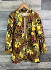 Zara Damen Blazer Jacke Mantel Größe L Senfgelb Blumen Blogger Favorit