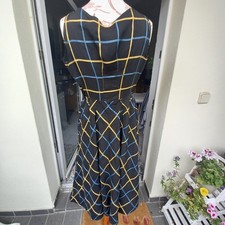 Original 50er 50s 1950 vintage rockabilly Kleid kariert gestreift ärmellos 34 xs