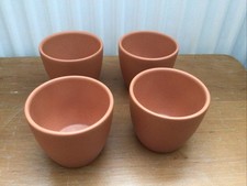 4 kleine gleiche Blumentöpfe - Blumenschale - Keramik - Terracotta - 6,5 cm