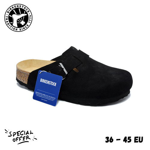 Birkenstock boston nero suede - birkenstock,