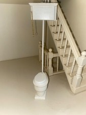 Vintage Puppenhaus Viktorianischer Stil Toilette Thomas Crapper altmodisch Badezimmer