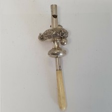 alte Babyrassel Silber um 1900 #38 / chinese export silver Baby rattle