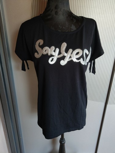Shirt schwarz pailletten - t-shirt,