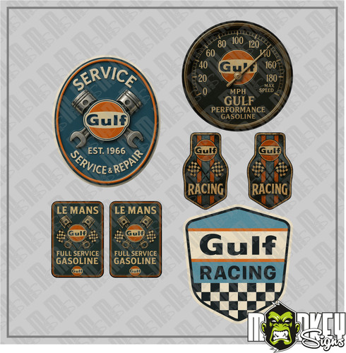 Gulf racing aufkleber set - gulf,